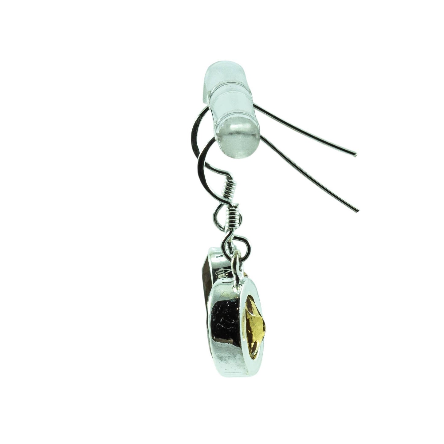 Citrine Earrings Sterling Silver Dangling