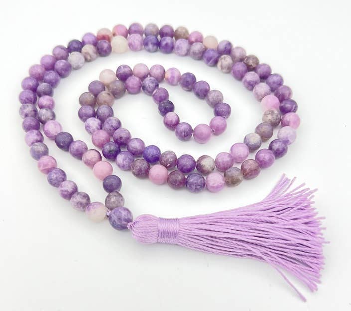 Mala - Lepidolite Zen 108 Bead - Prayer Beads - 8mm