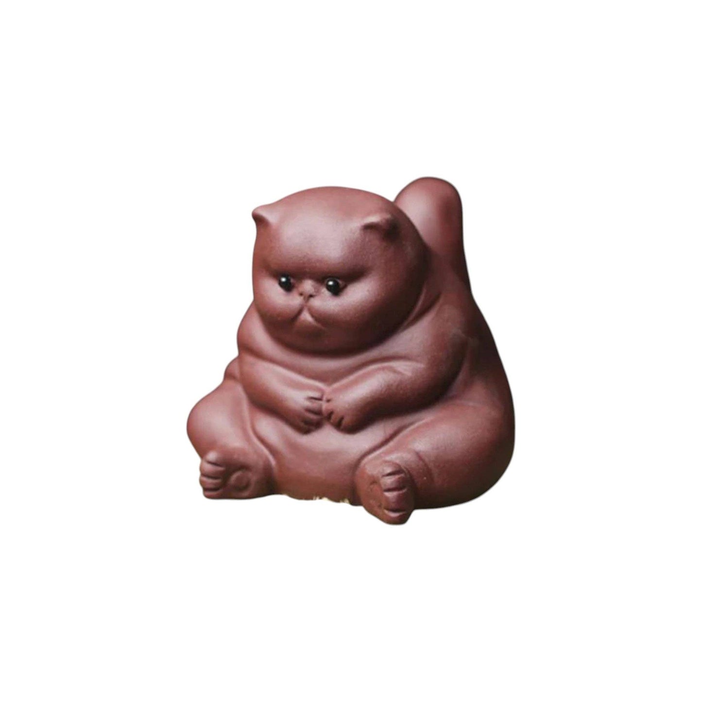 Zisha Clay Tea Pet Seated Chubby Cat
