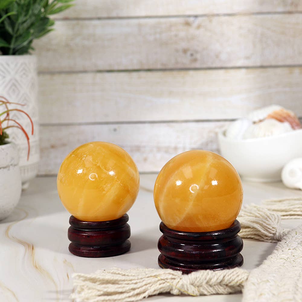 Orange Calcite Sphere | Crystal Spheres