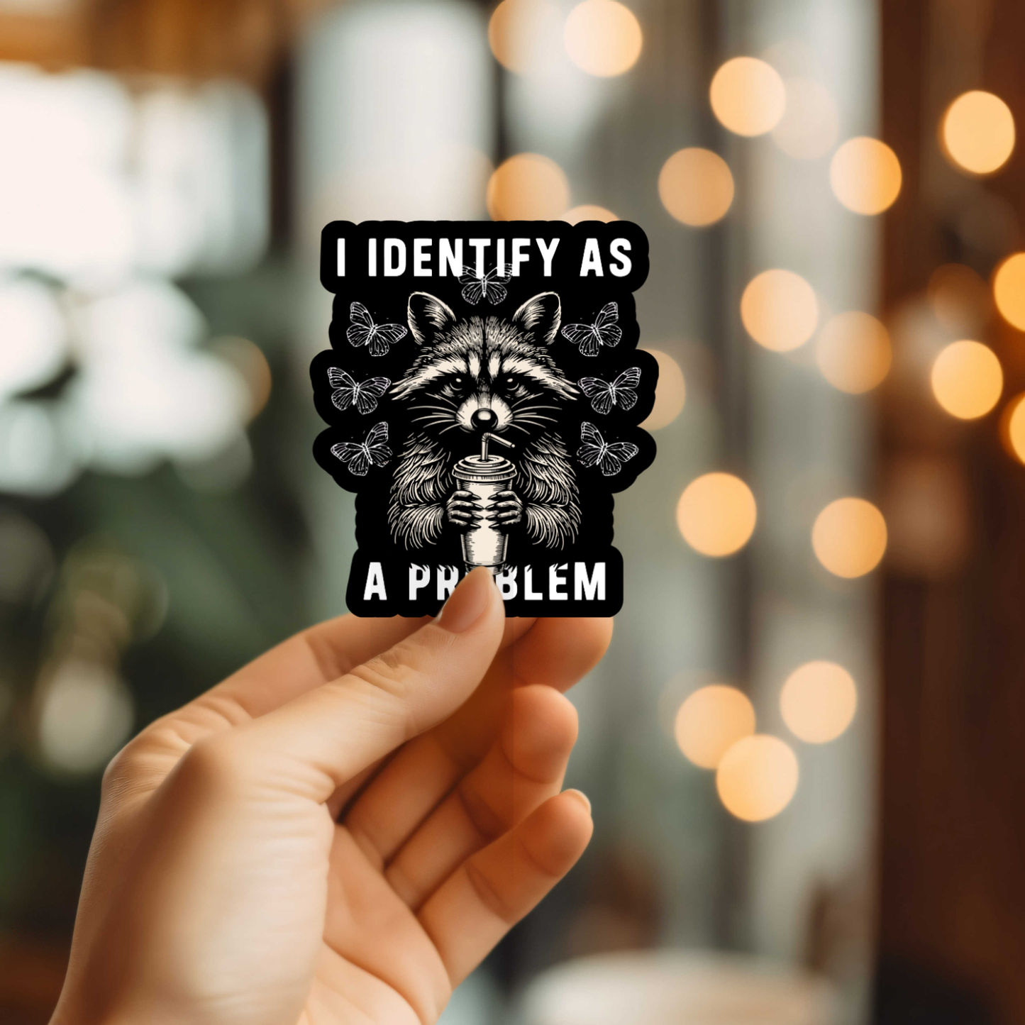Funny I Identify As A Problem Vinyl Sticker