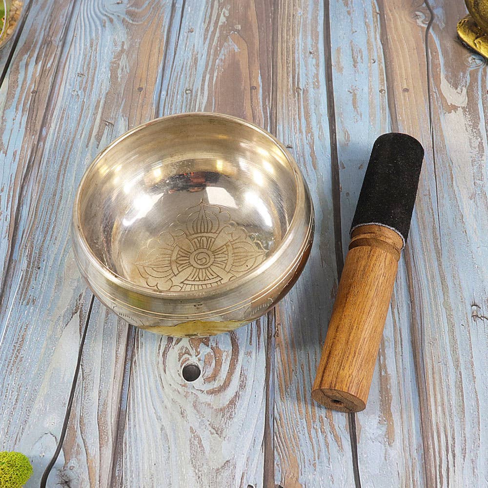 Three Elements Tibetan Etched Singing Bowl