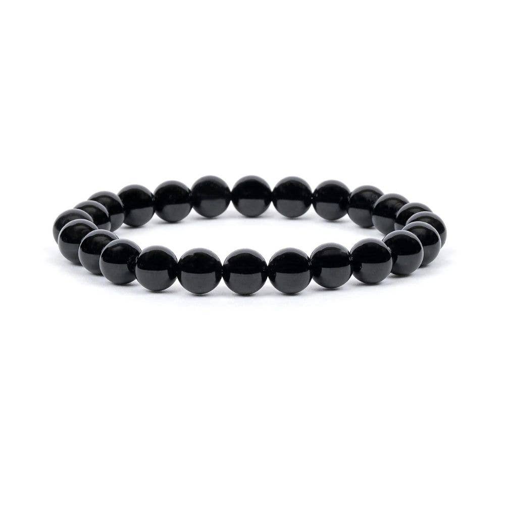 Energy Beads - 8mm Black Onyx - Beaded Bracelet -