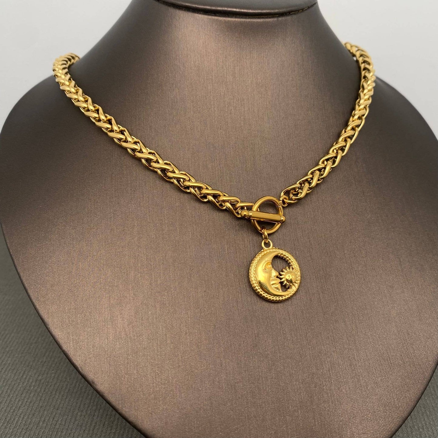 Moon & Sun Charm Necklace
