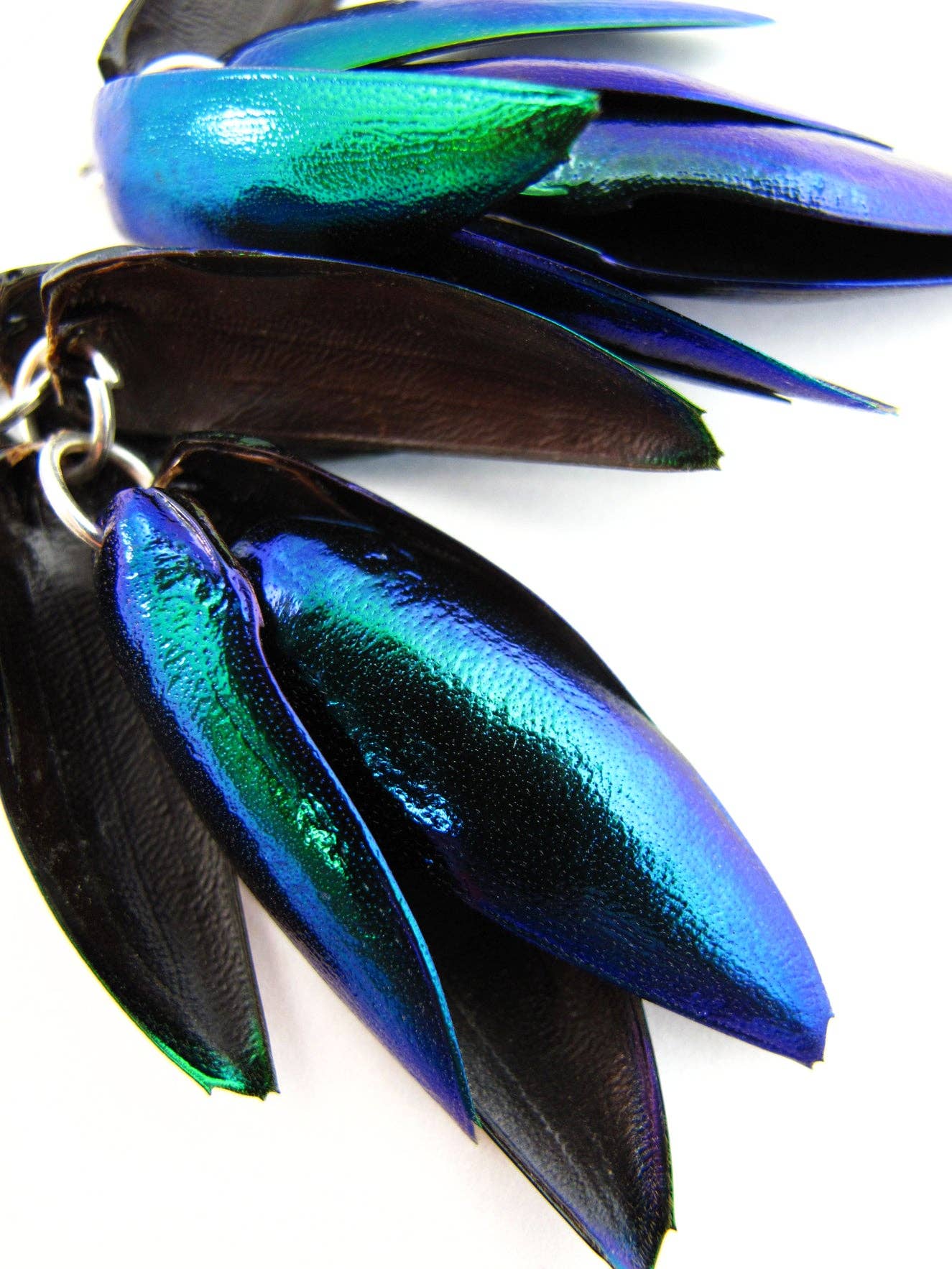 Emerald Beetle Wing Earrings