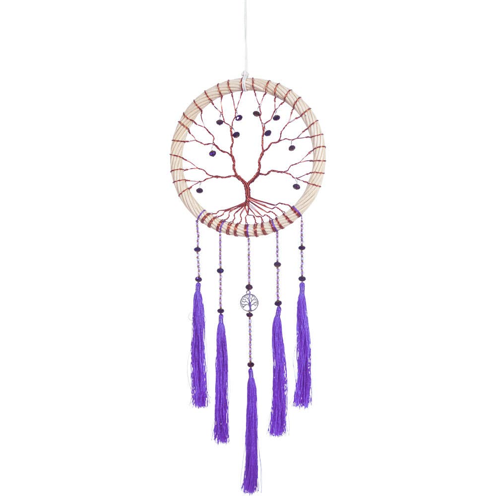 Dreamcatcher Wired Tree of Life w/ Purple Tassels