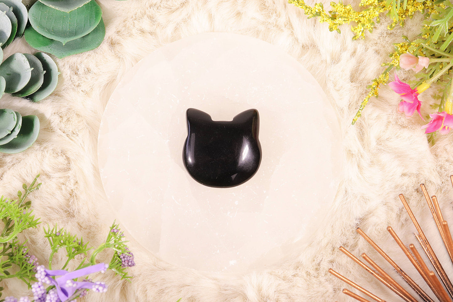 Black Obsidian Kitty Face