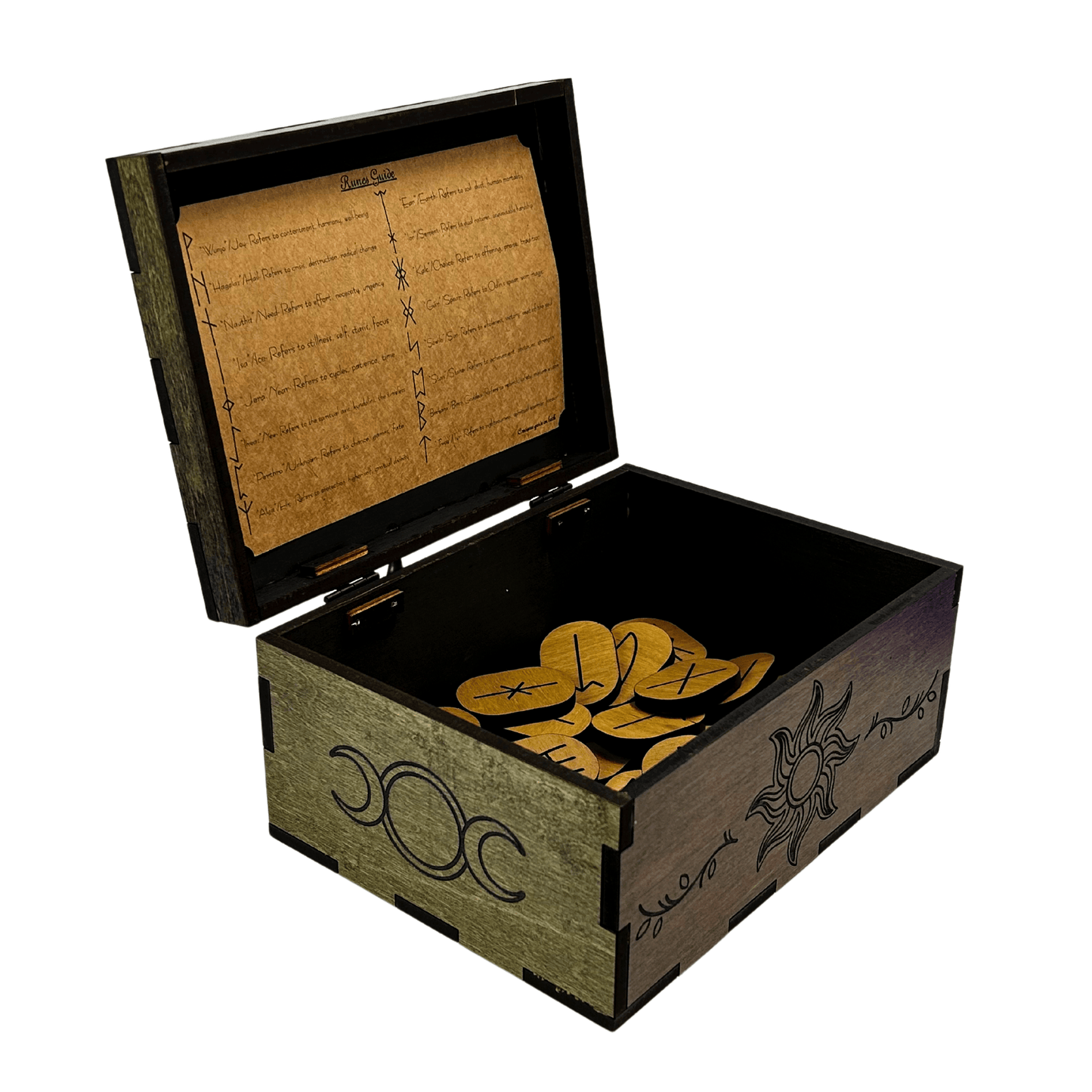 Sunburst Box with Runes Set