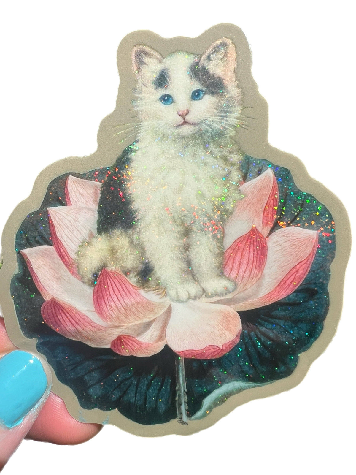 Lotus Cat STICKER 3 Inch