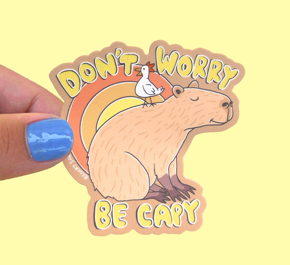 LS - Capybara Sunshine, Don't Worry Be Capy Vinyl Sticker