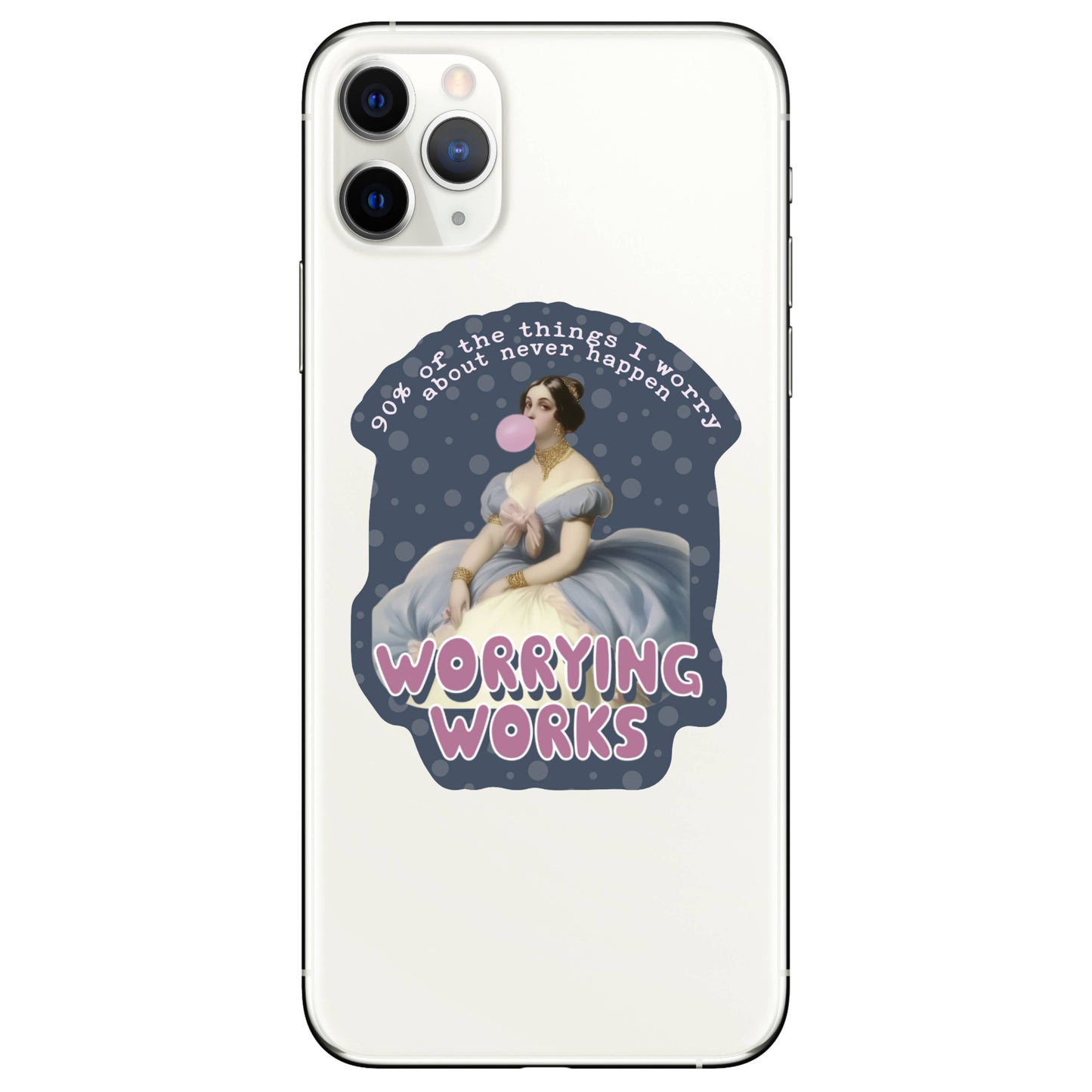 Victorian Woman Funny Worry High Quality Vinyl Sticker
