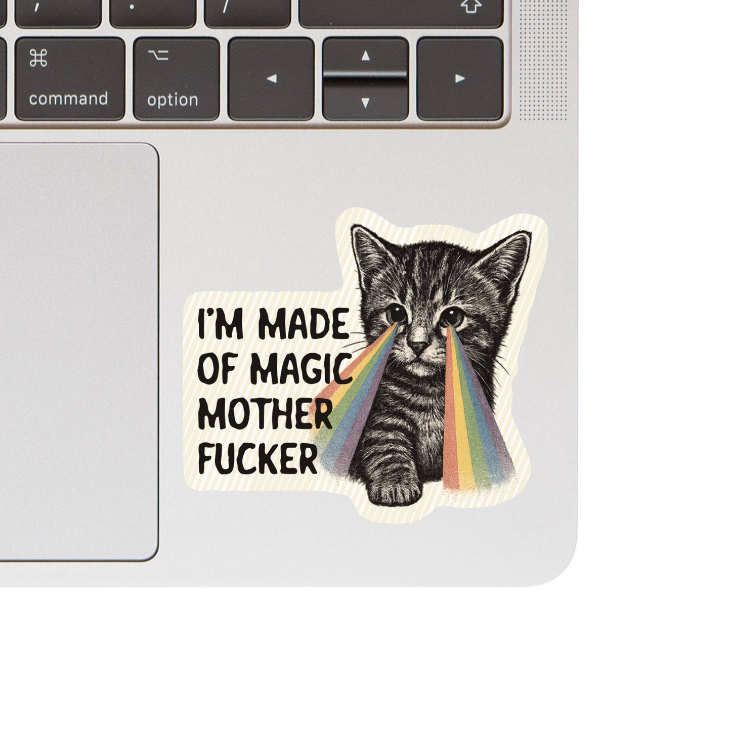 JM Stickers - Magic Fuck Kitty Cat Prism Swear High Quality Vinyl Sticker