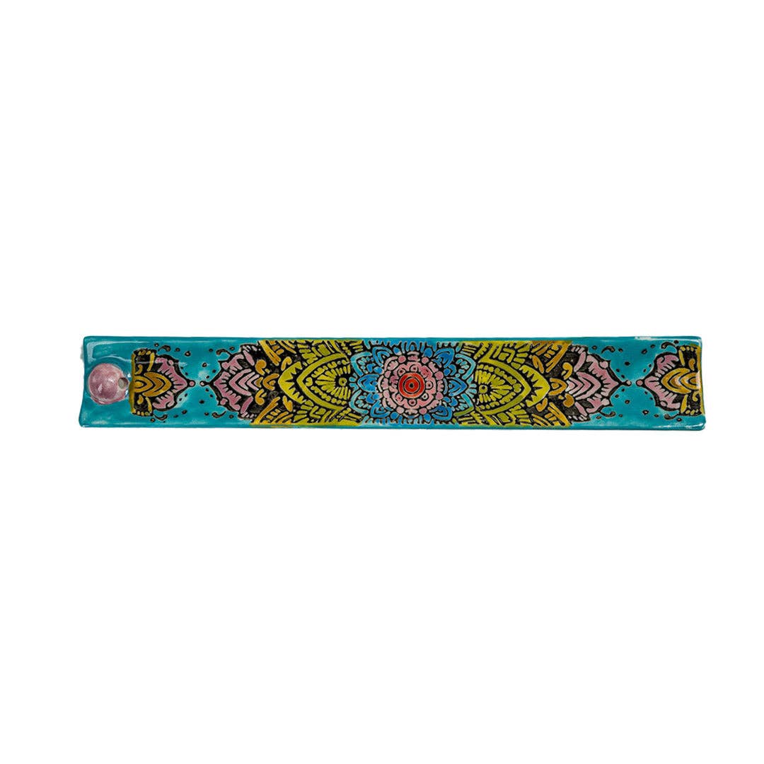 Handpainted Ceramic Incense Holder - Mandala