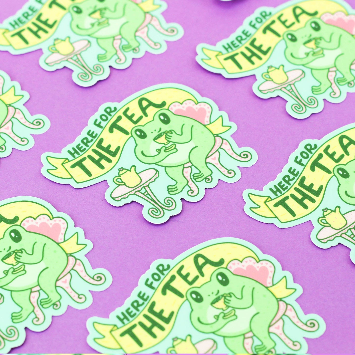 Stickers - TS - Here for the Tea Frog Gossip