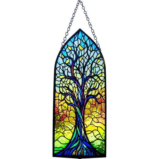 Glass Suncatcher 8in Cathedral  - Tree of Life