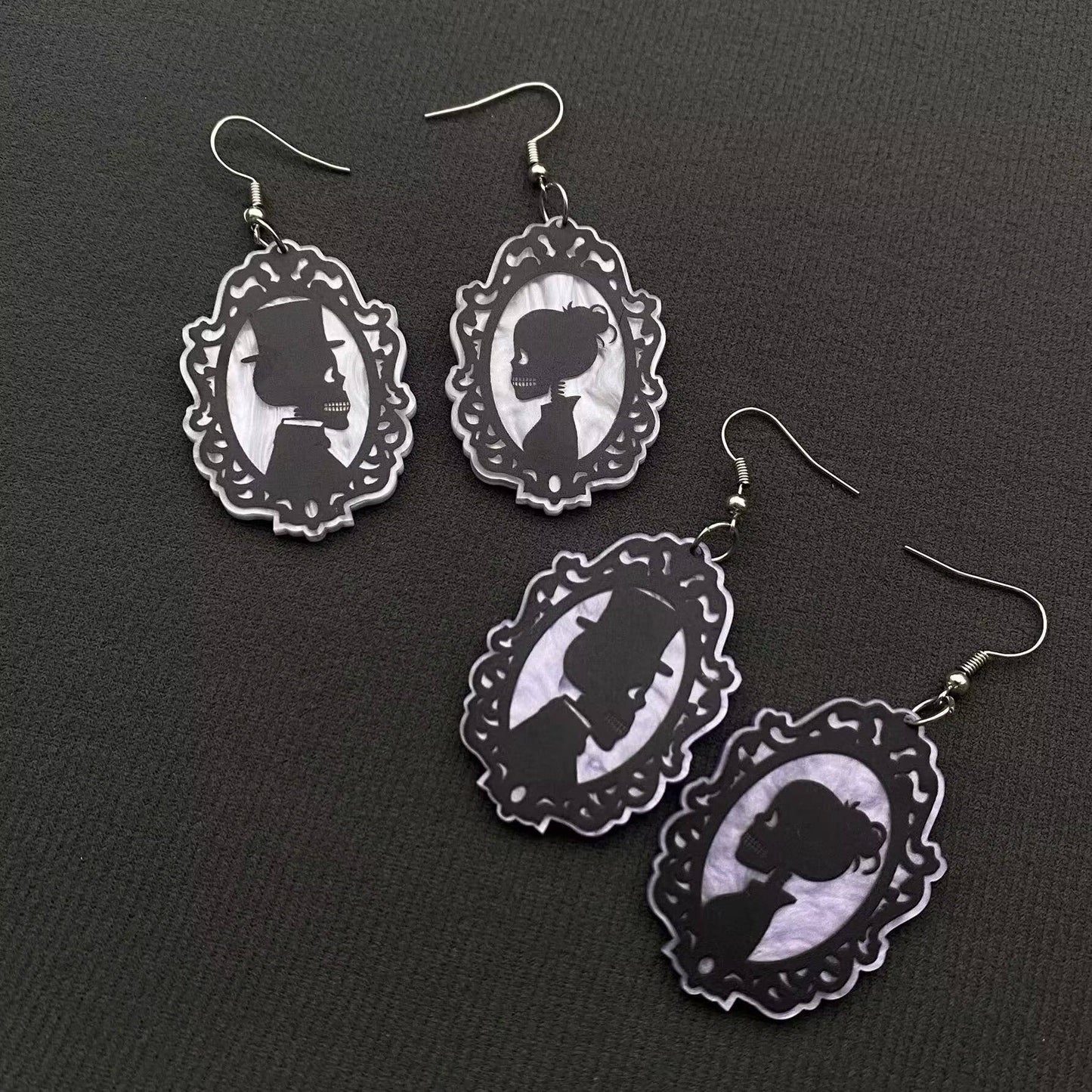 Earrings - Acrylic Ghost Couple Dangle