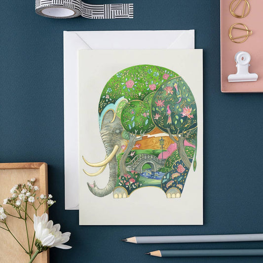 Greeting Card - DM Collection - Sleeping Elephant