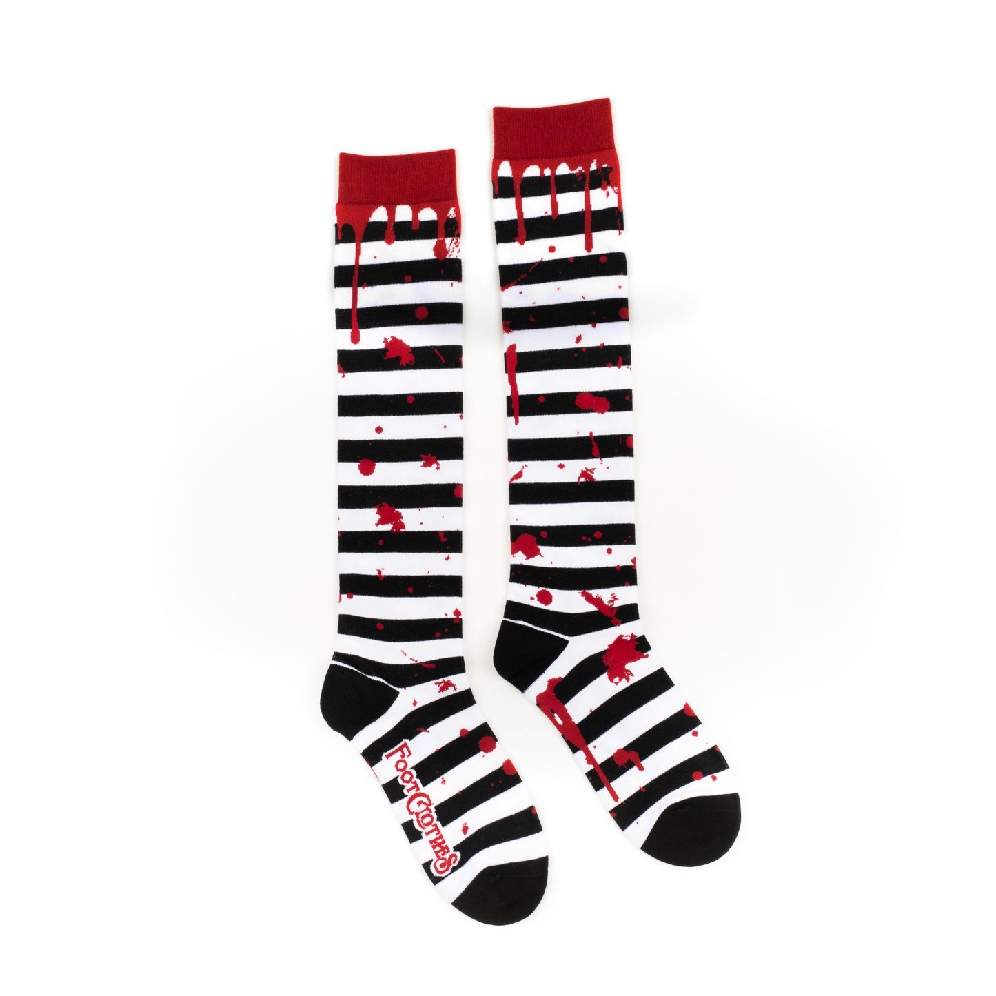 Socks - Foot Clothes - Sanguine Stripes Blood Spatter Knee High