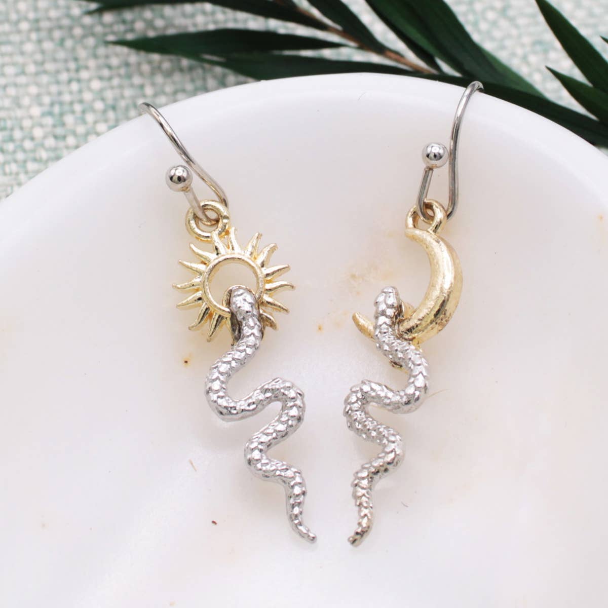 Earrings - Celestial Serpent Sun & Moon