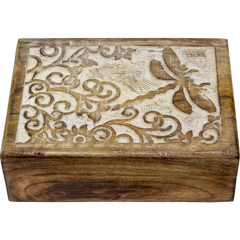 Carved Wood Box - Dragonfly (Each)