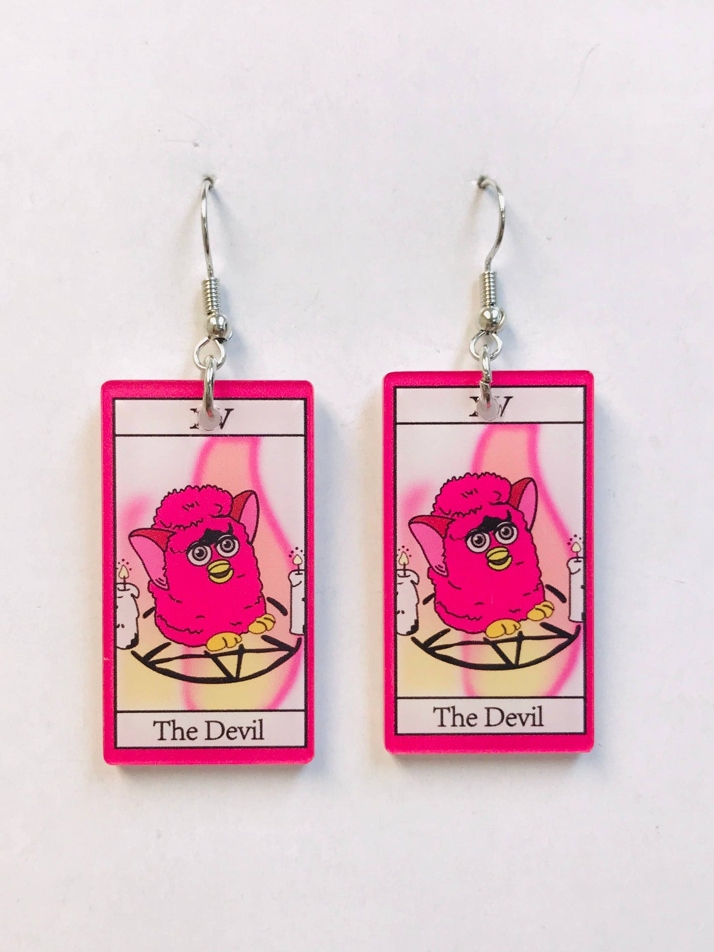 Banjo Cat Earrings, Acrylic Earrings: Banjo Cat