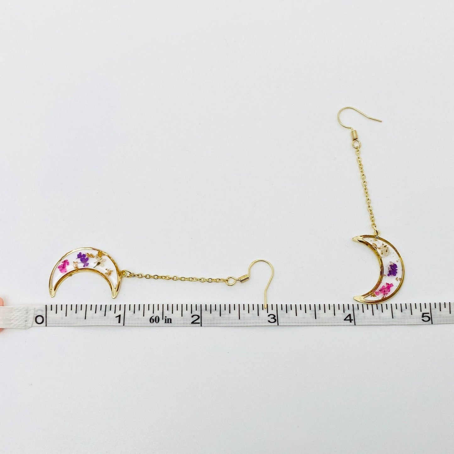 Earrings - Narcissus Moon Genuine Dried Flowers