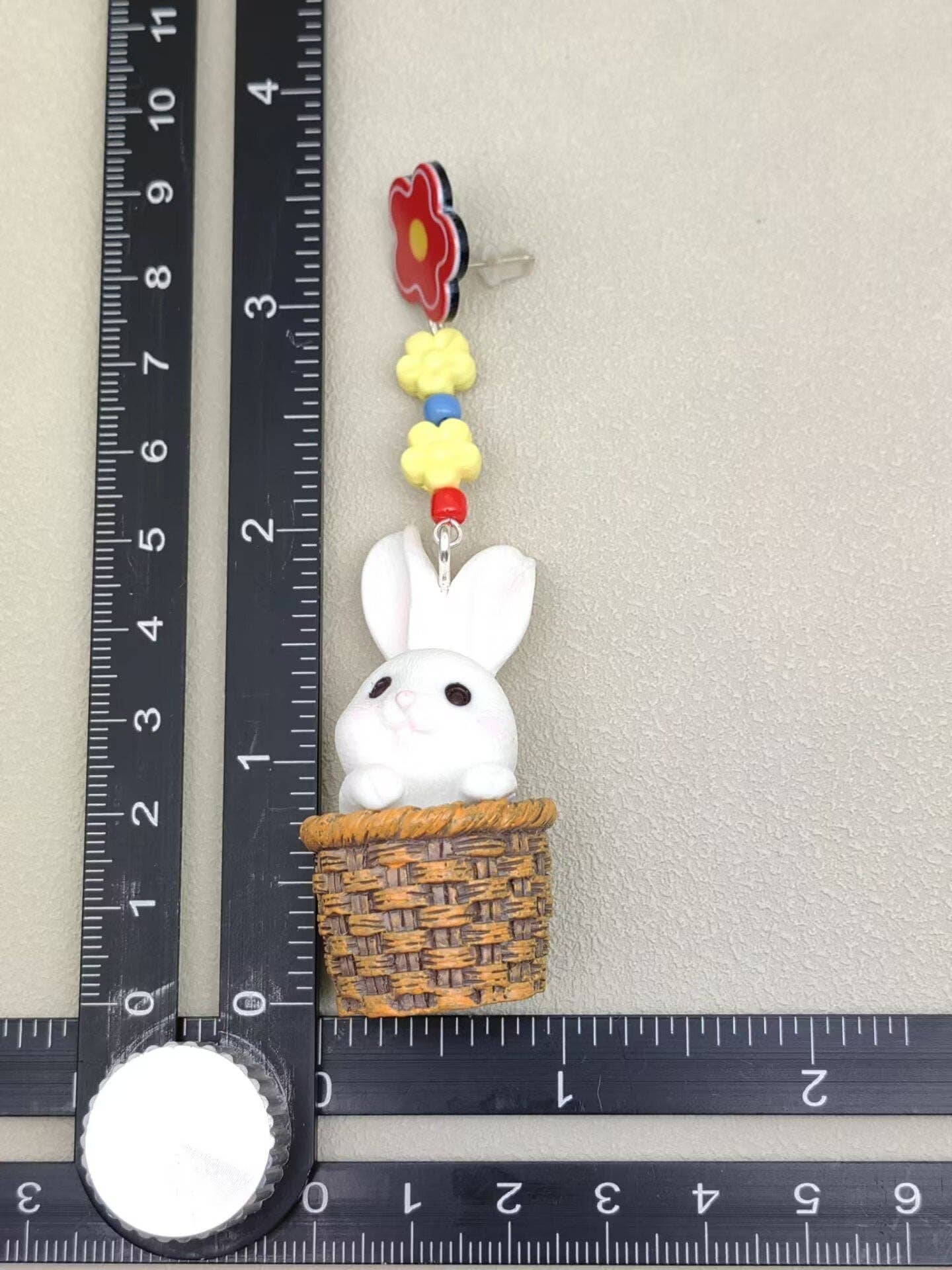 Earrings - Rabbit In Basket Dangle - Post