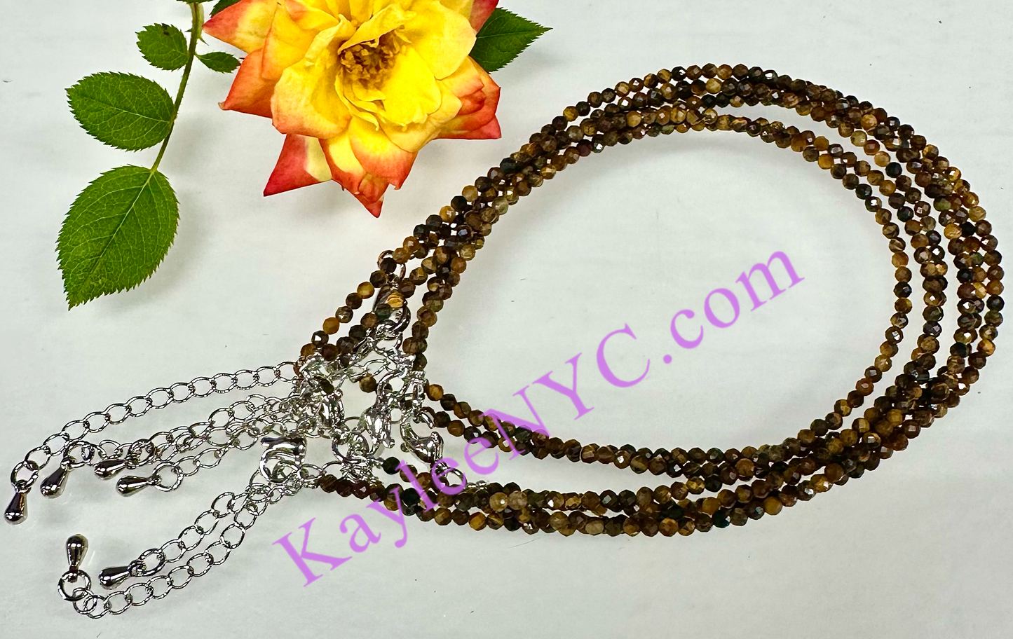 Anklet - 2mm Natural Tiger Eye