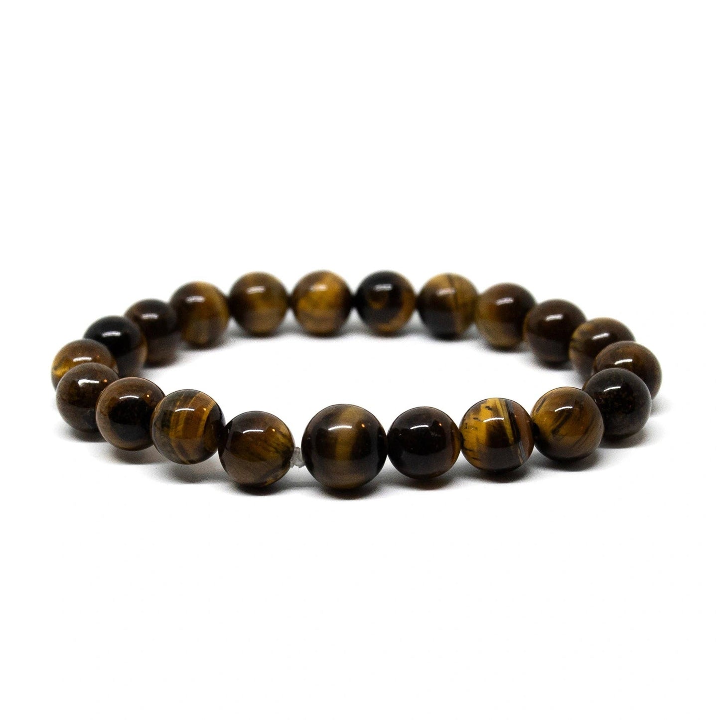 Large Size Tiger Eye Beaded Bracelet - Wrist Mala - 10mm