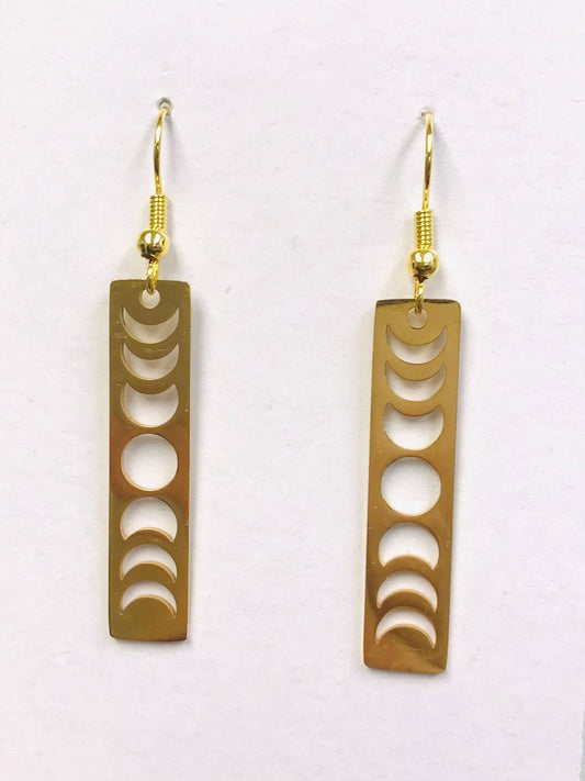 Earrings - Moon Phase - Gold Color