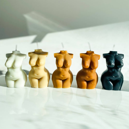 Curvy Female Body Candle Minimalist Decor Candle: Curvy / Black