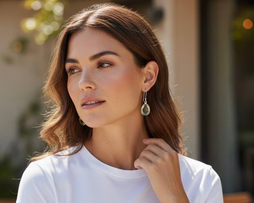 Aquamarine Sterling Silver Dangle Earrings