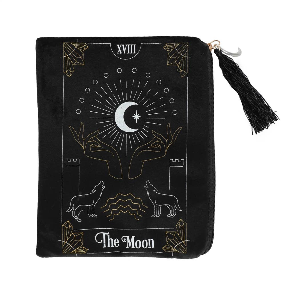 Zippered Tarot Card Bag - Lovers Pink or Moon Black