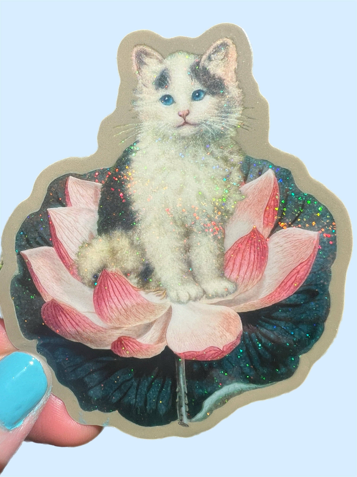 Lotus Cat STICKER 3 Inch