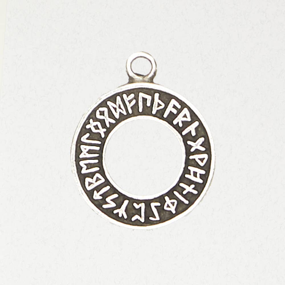 Nirvana Odin - Norse Pendant - Runic Circle: Pewter