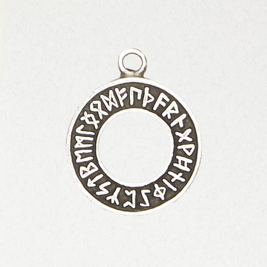 Nirvana Odin - Norse Pendant - Runic Circle: Pewter