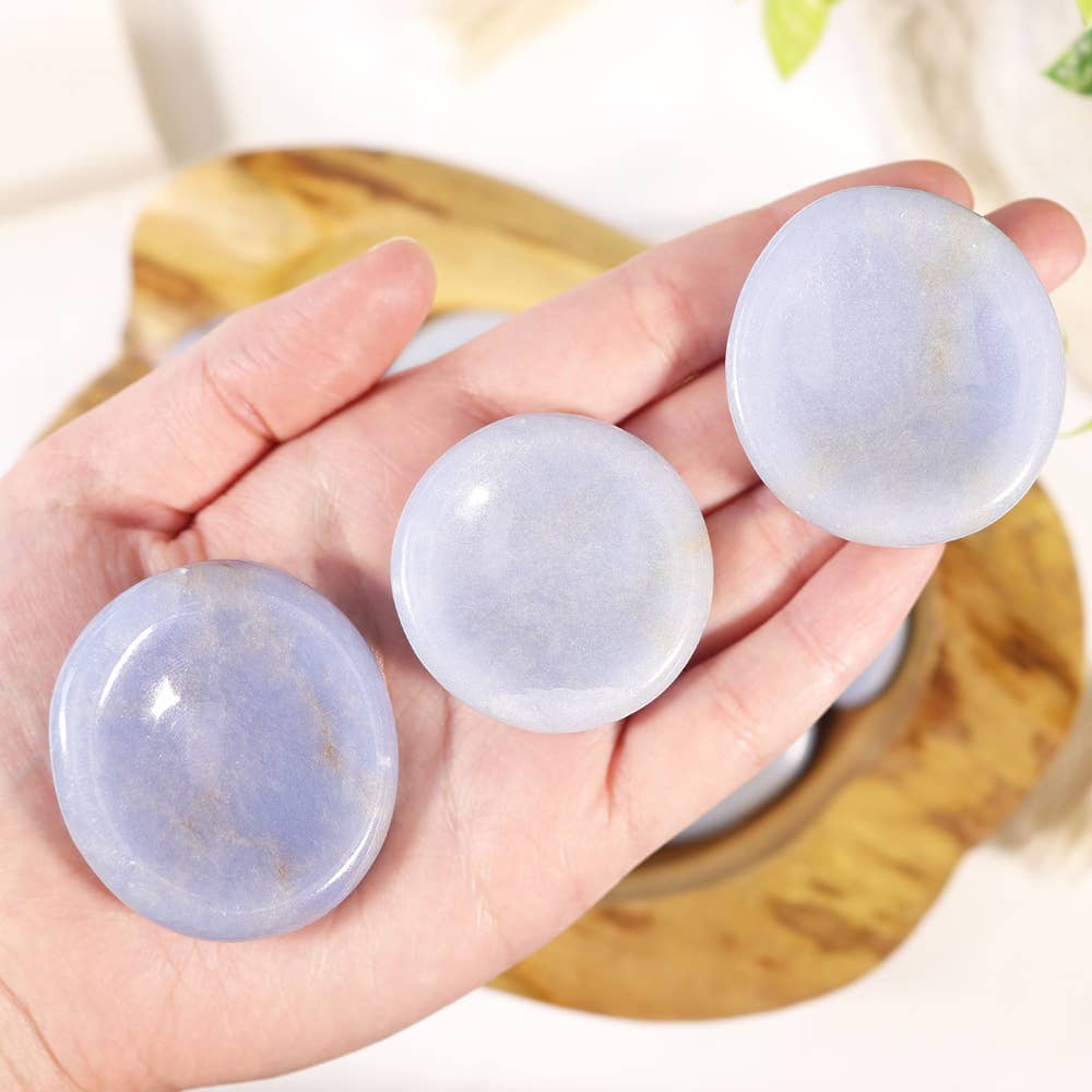 Angelite Worry Stone - Angelite Thumb Stones