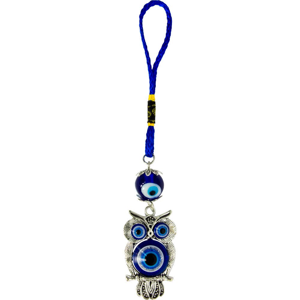 Glass Evil Eye Owl Talisman