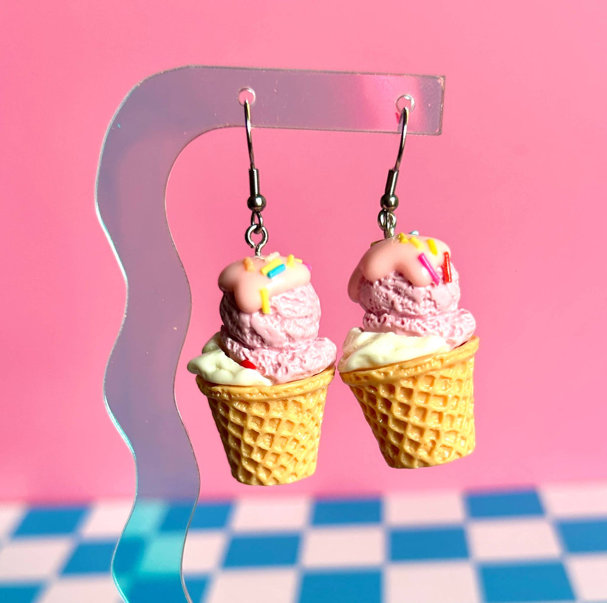 Ice Cream Earrings Food Earrings Funky Earrings Fun Earrings