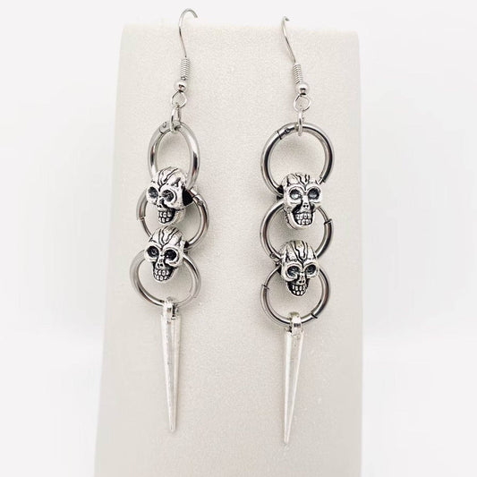 Gothic Skull Pendant Earrings - GT