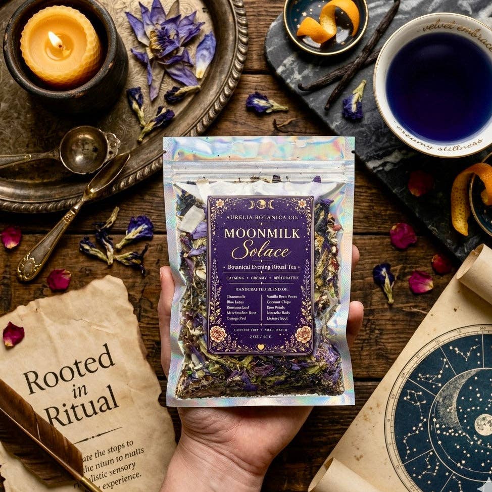 Moonmilk Solace Ritual Tea | Blue Lotus & Damiana | Nighttime Euphoria: Apothecary Jar