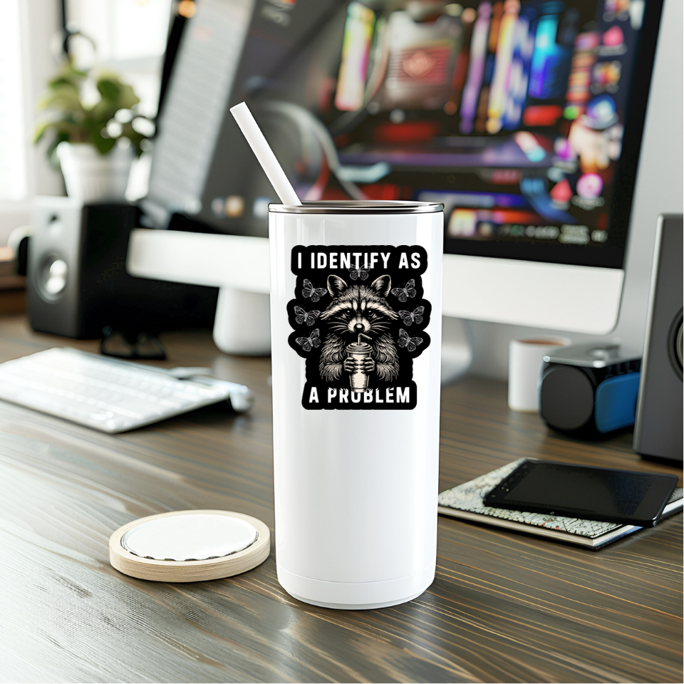 Funny I Identify As A Problem Vinyl Sticker