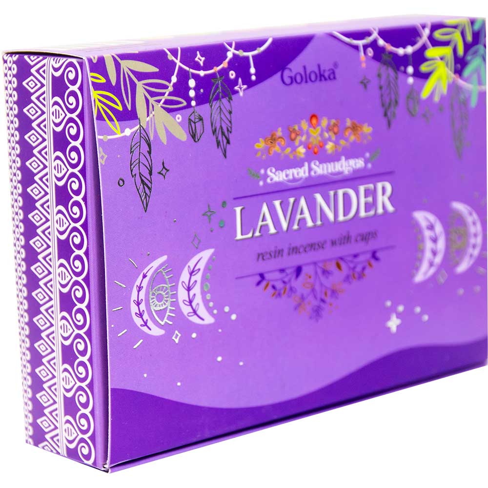 Goloka Sacred Smudges Resin Cups - Lavender (Pack of 6): Lavender