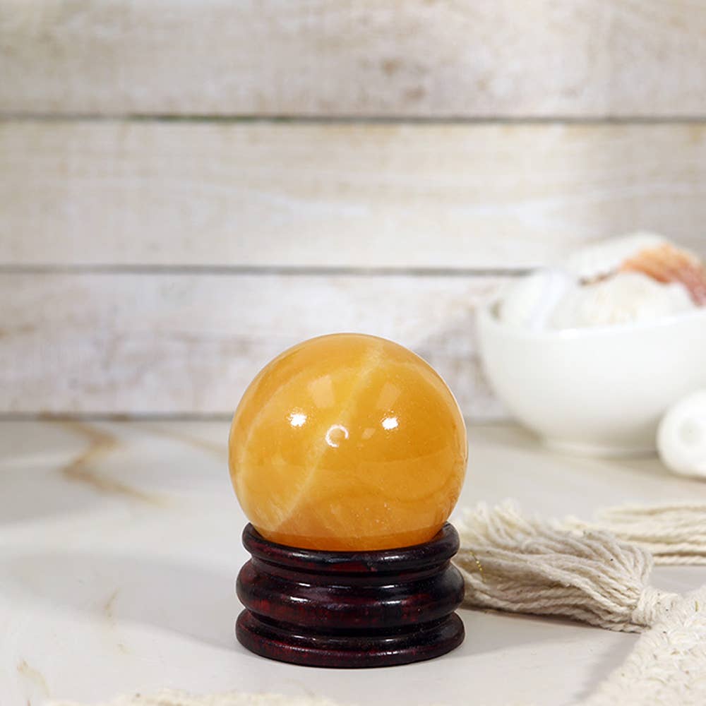 Orange Calcite Sphere | Crystal Spheres