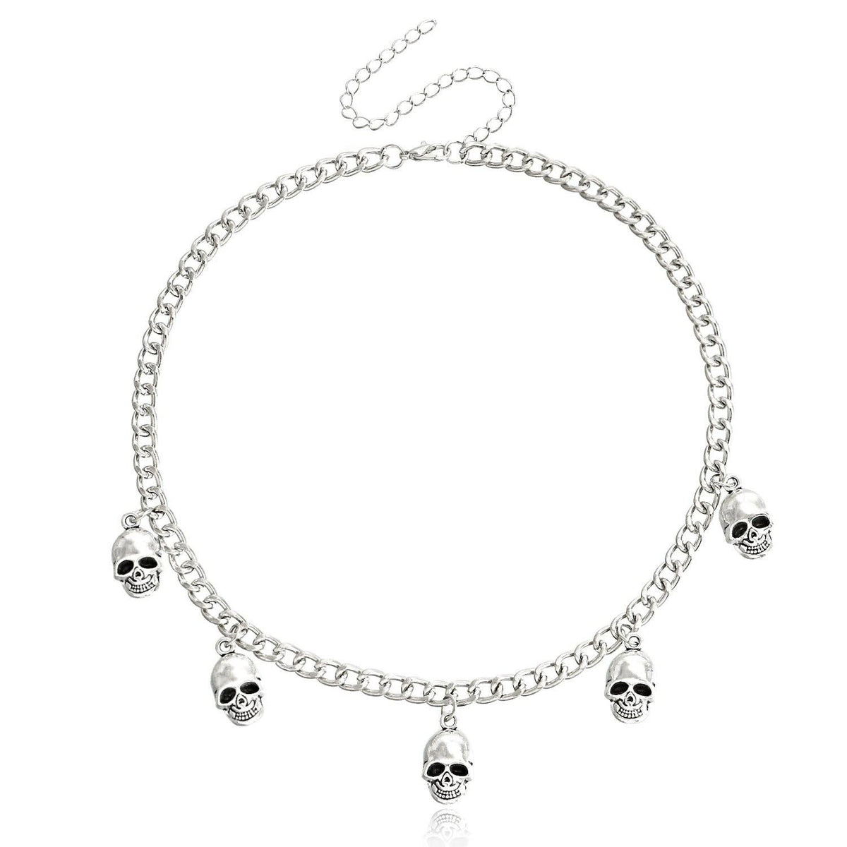 Silver Skulls Pendant Necklace