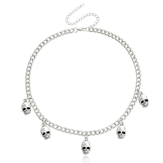 Silver Skulls Pendant Necklace