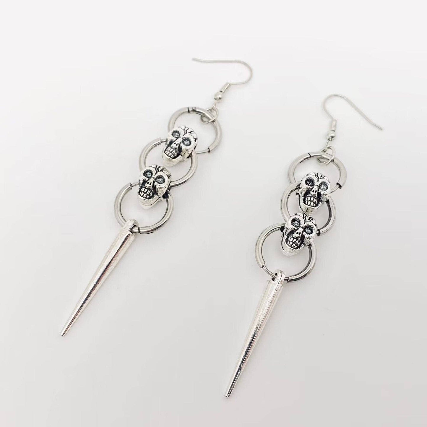 Gothic Skull Pendant Earrings - GT