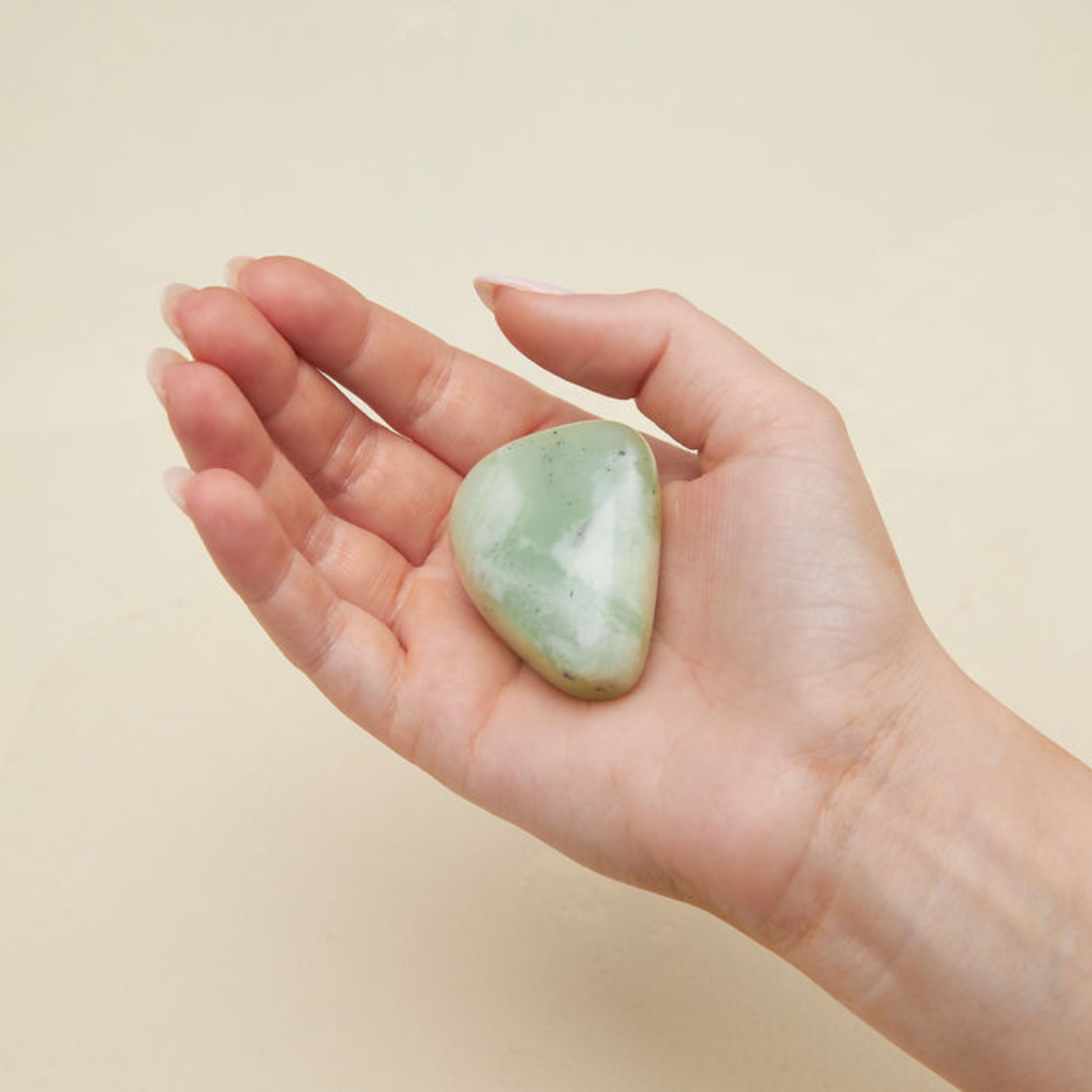 Natural Palm Stone: Xiuyan Jade