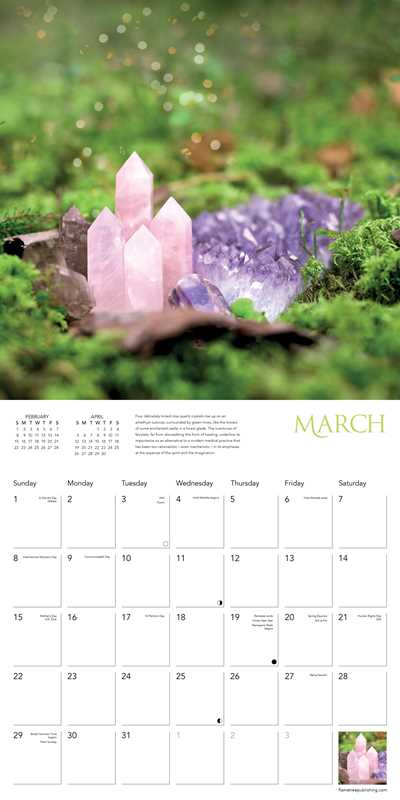 Healing Crystals Wall Calendar 2026