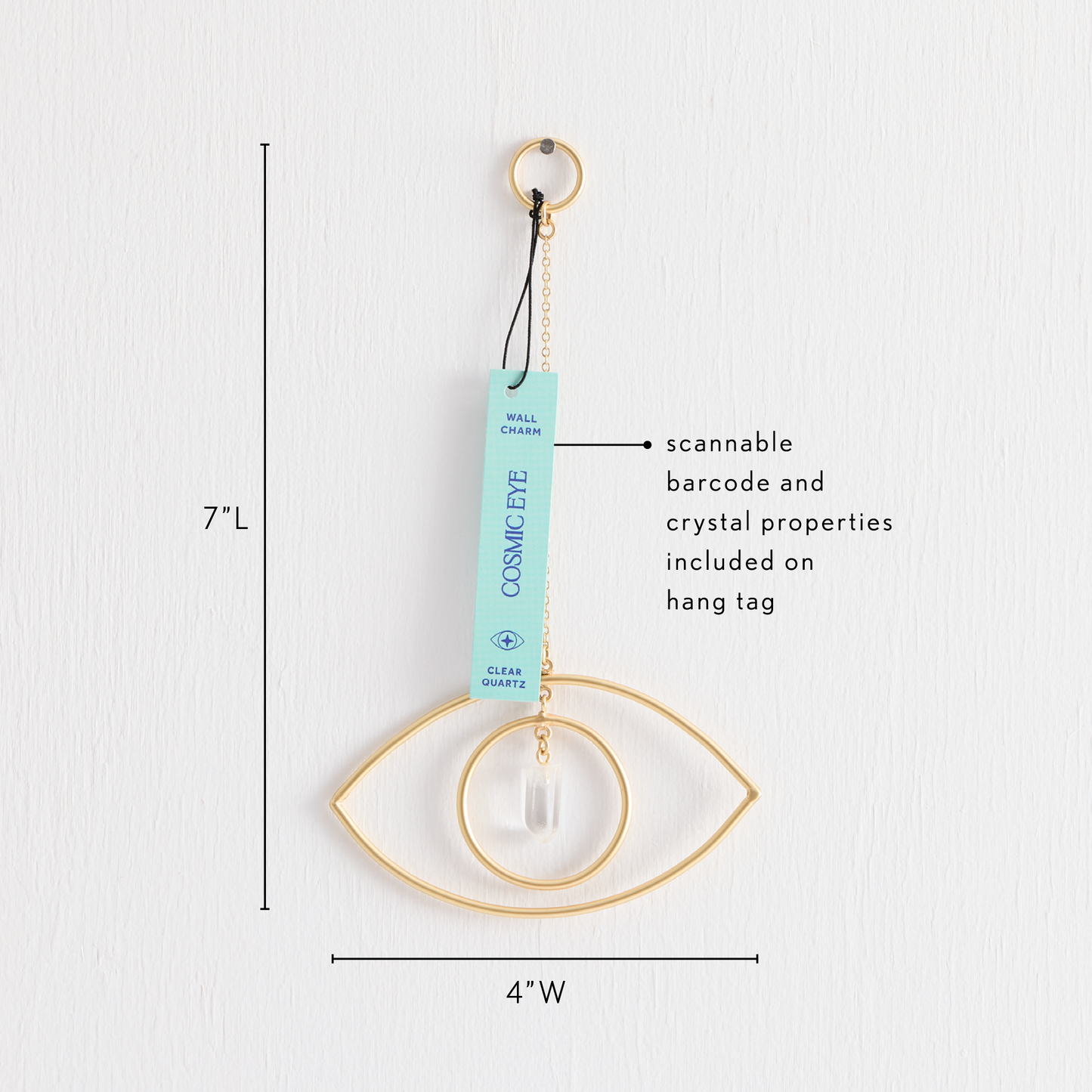 Cosmic Eye Clear Quartz Crystal Wall Charm